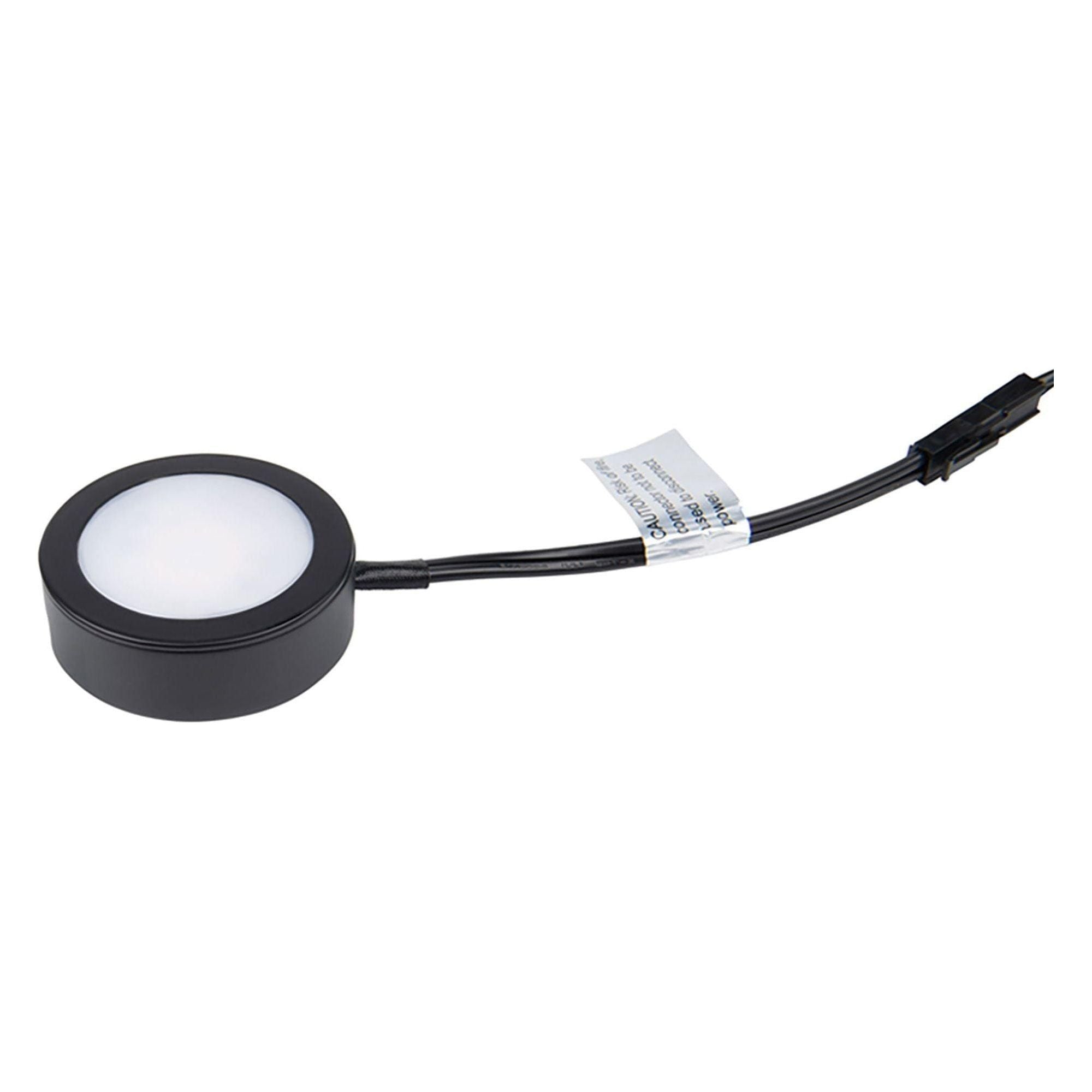 WAC Lighting - Single LED Puck Light with Single 6" Lead Wire and 6ft Power Cord with Roll Switch 3-CCT - Lights Canada