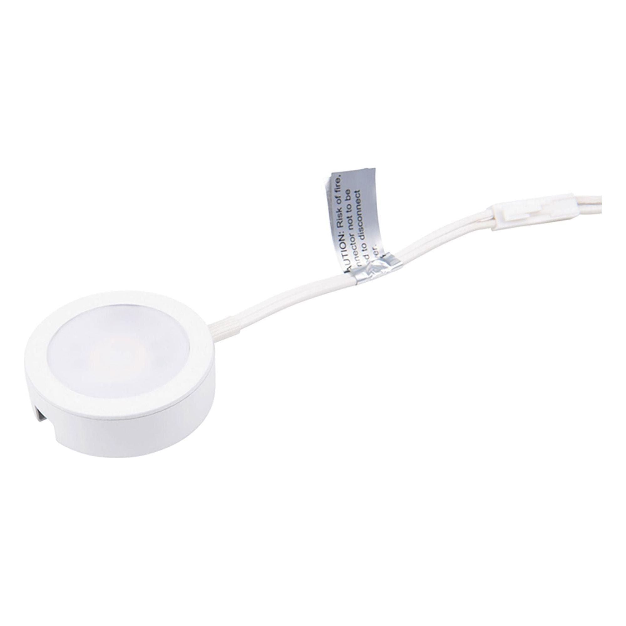 WAC Lighting - Single LED Puck Light with Single 6" Lead Wire and 6ft Power Cord with Roll Switch 3-CCT - Lights Canada