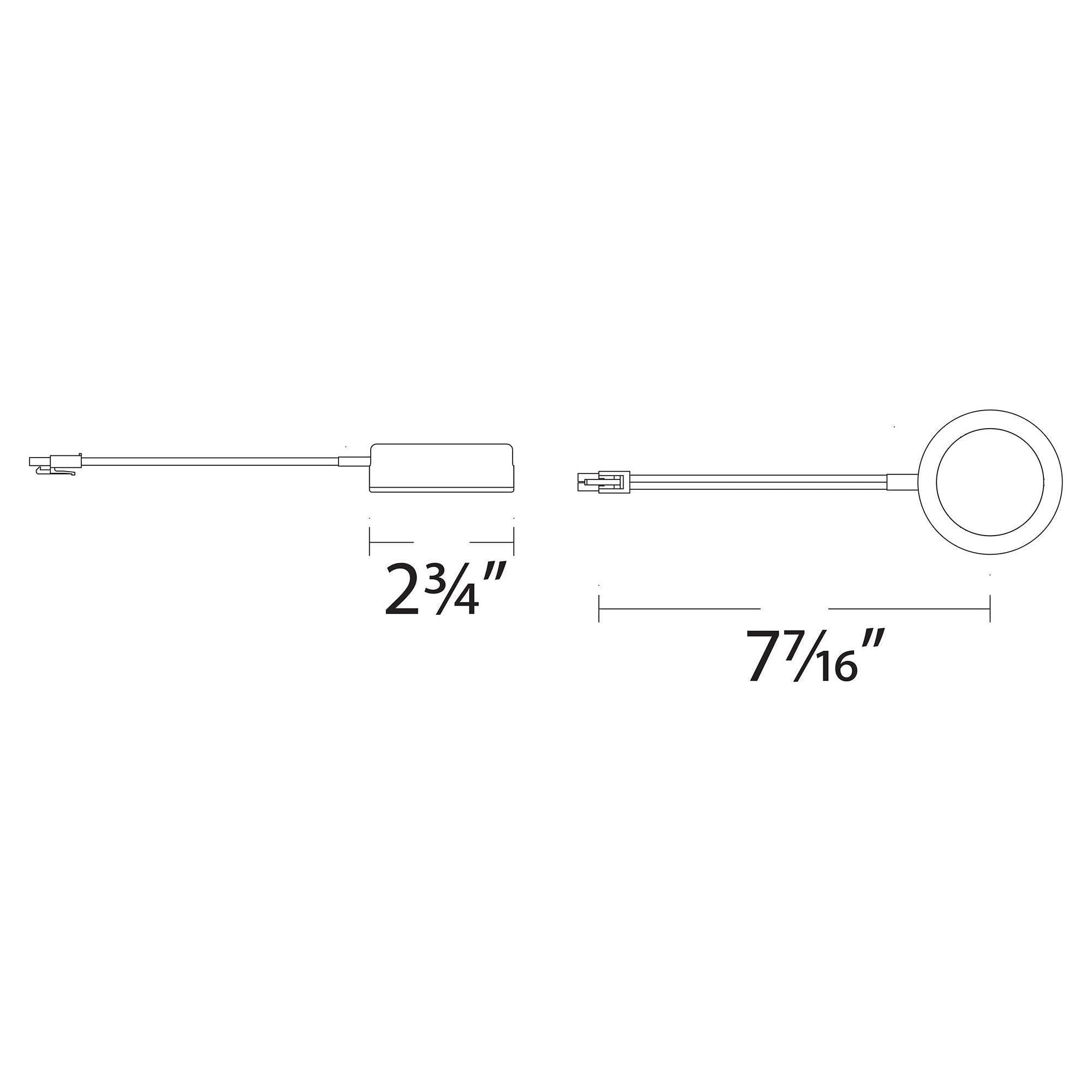WAC Lighting - Single LED Puck Light with Single 6" Lead Wire and 6ft Power Cord with Roll Switch 3-CCT - Lights Canada