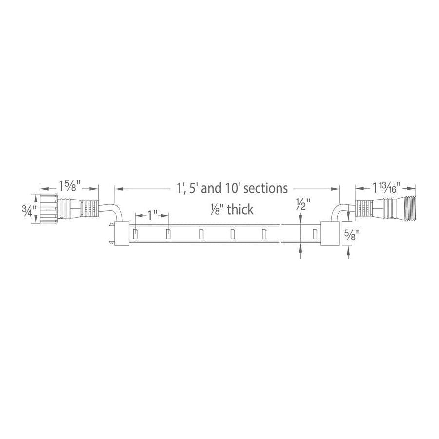 WAC Lighting - LED 24V PRO Outdoor IP68 Submersible Strip Light 1ft Length - Lights Canada