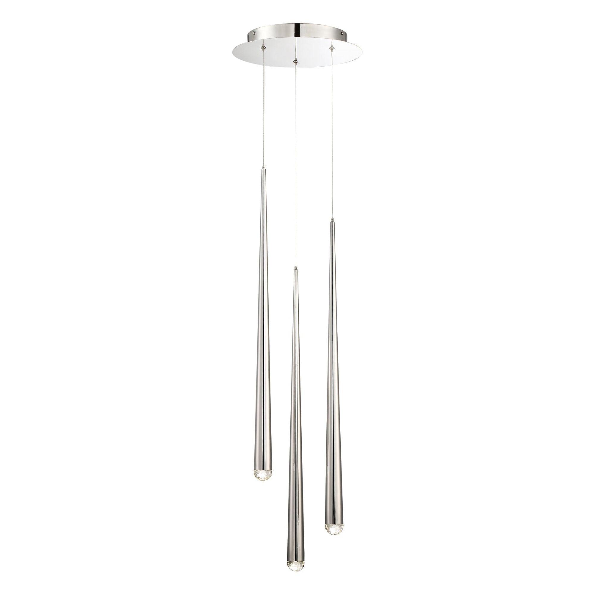 Modern Forms - Cascade LED 3 Light Crystal Round Chandelier - Lights Canada