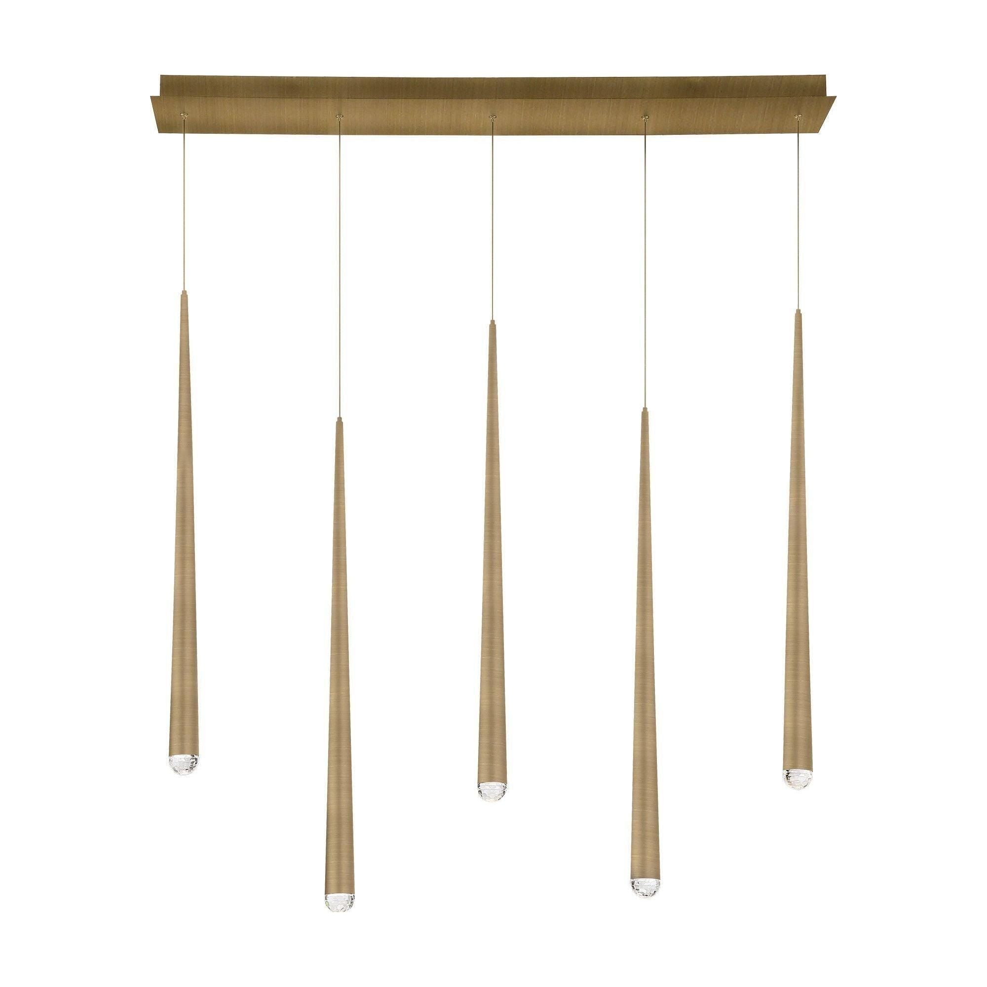 Modern Forms - Cascade LED 5 Light Crystal Linear Chandelier - Lights Canada