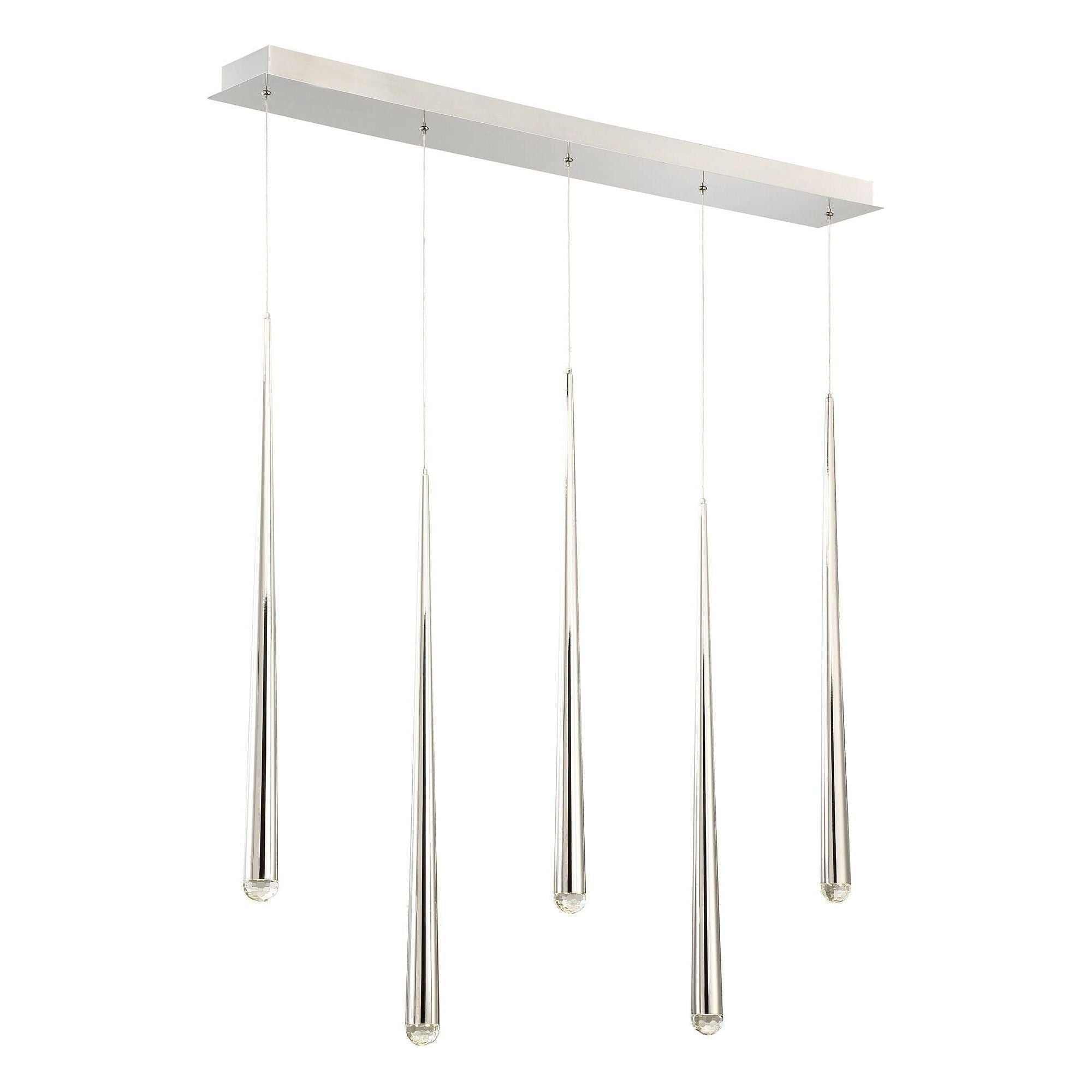 Modern Forms - Cascade LED 5 Light Crystal Linear Chandelier - Lights Canada
