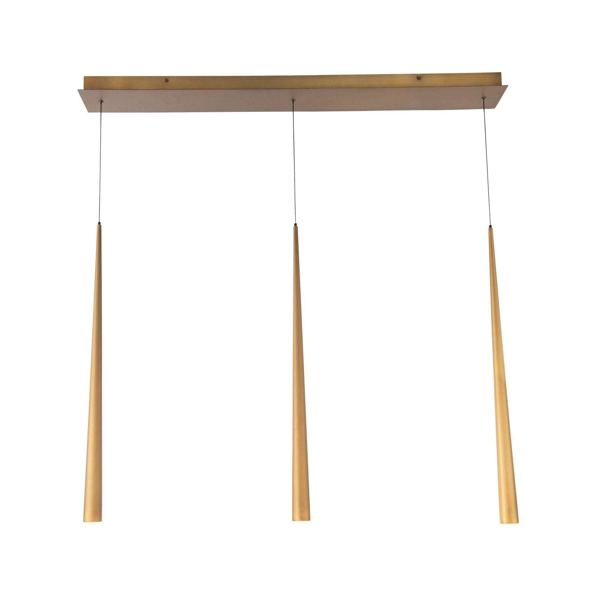 Modern Forms - Cascade LED 3 Light Etched Glass Linear Chandelier - Lights Canada