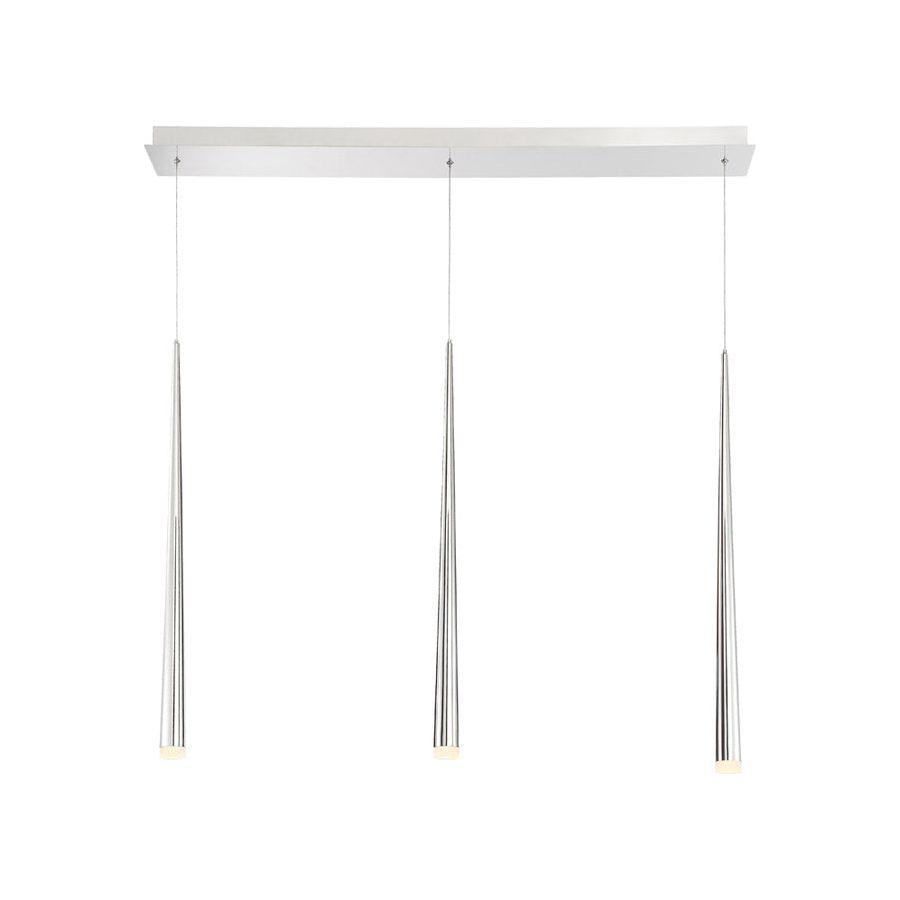 Modern Forms - Cascade LED 3 Light Etched Glass Linear Chandelier - Lights Canada
