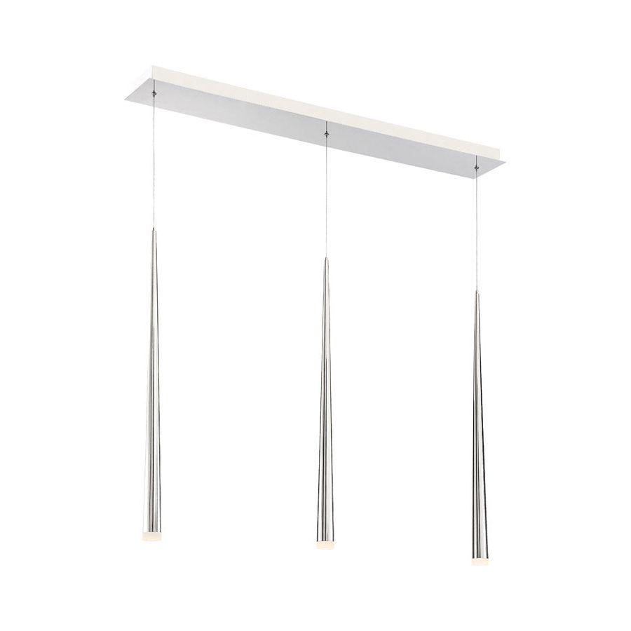 Modern Forms - Cascade LED 3 Light Etched Glass Linear Chandelier - Lights Canada