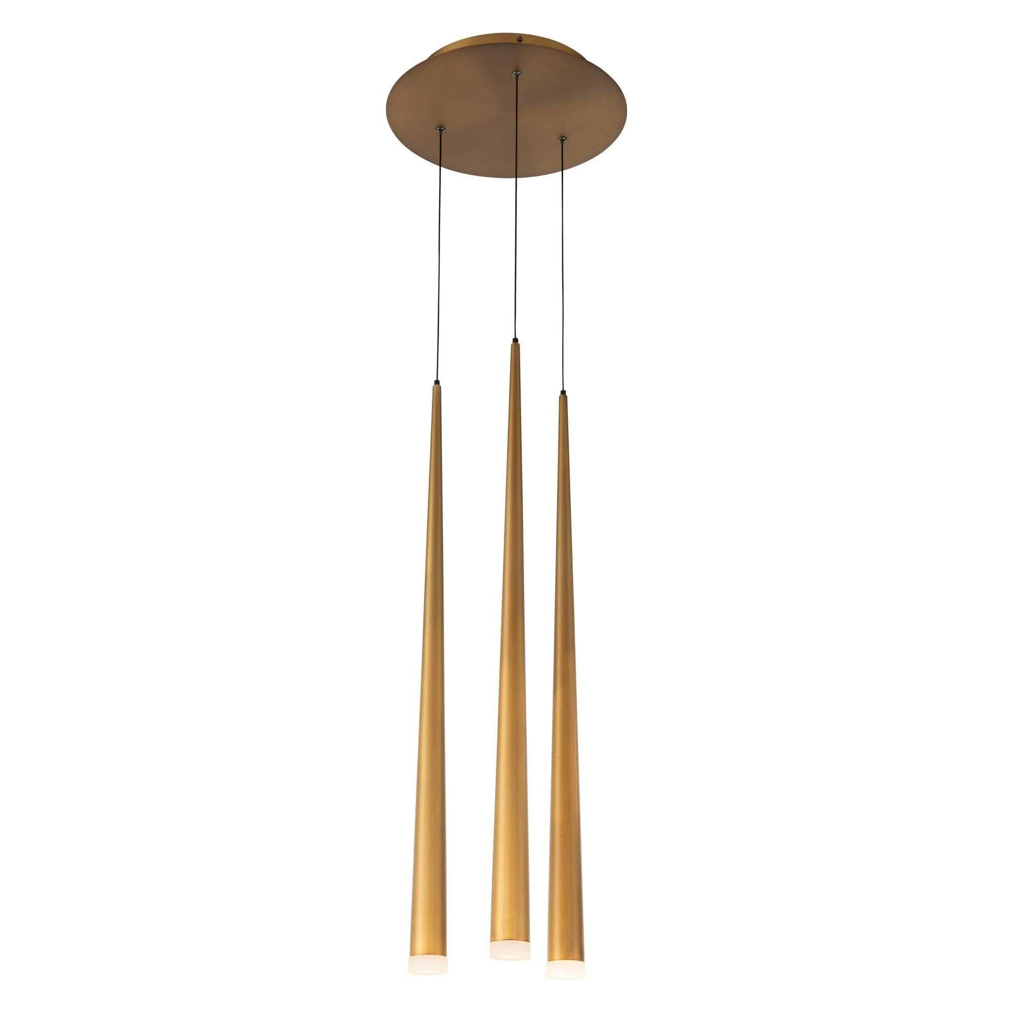 Modern Forms - Cascade LED 3 Light Etched Glass Round Chandelier - Lights Canada