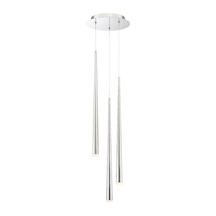 Modern Forms - Cascade LED 3 Light Etched Glass Round Chandelier - Lights Canada