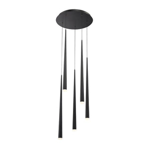 Modern Forms - Cascade LED 5 Light Etched Glass Round Chandelier - Lights Canada