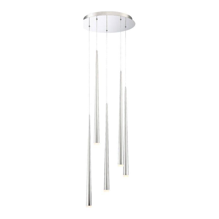 Modern Forms - Cascade LED 5 Light Etched Glass Round Chandelier - Lights Canada