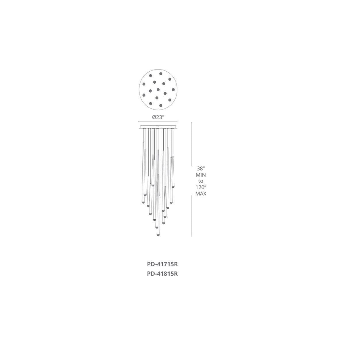 Modern Forms - Cascade LED 15 Light Etched Glass Round Chandelier - Lights Canada