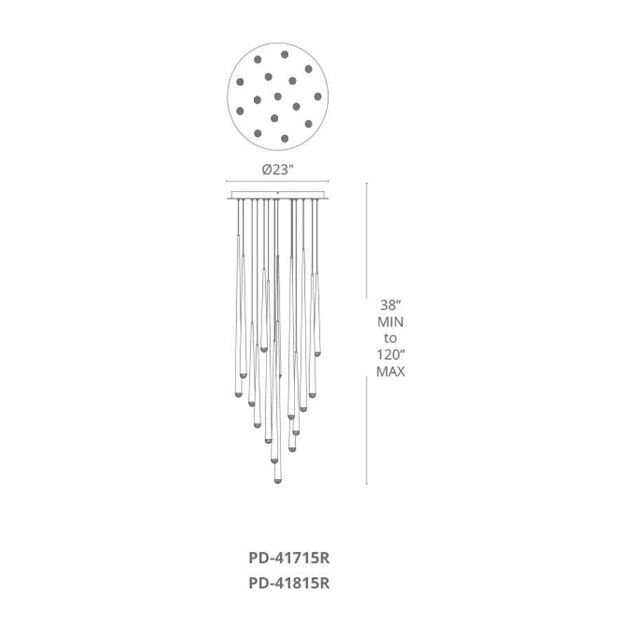 Modern Forms - Cascade LED 15 Light Etched Glass Round Chandelier - Lights Canada