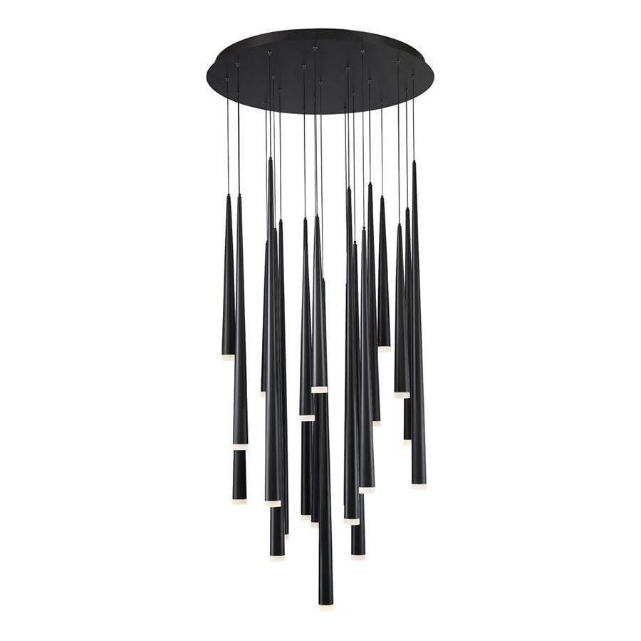 Modern Forms - Cascade LED 21 Light Etched Glass Round Chandelier - Lights Canada