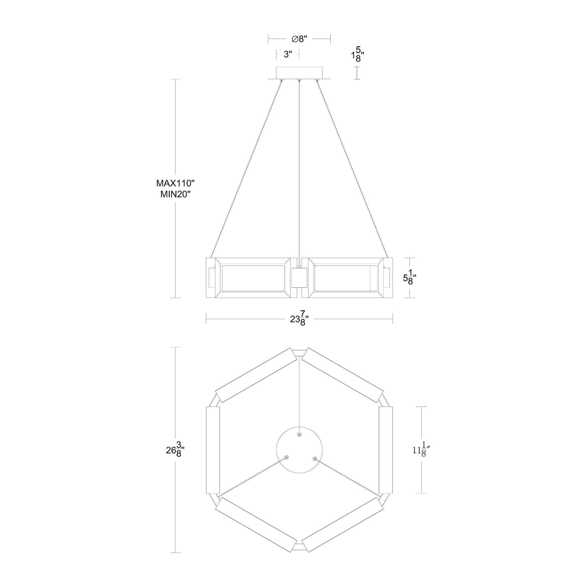Modern Forms - Mies 27" LED Chandelier - Lights Canada