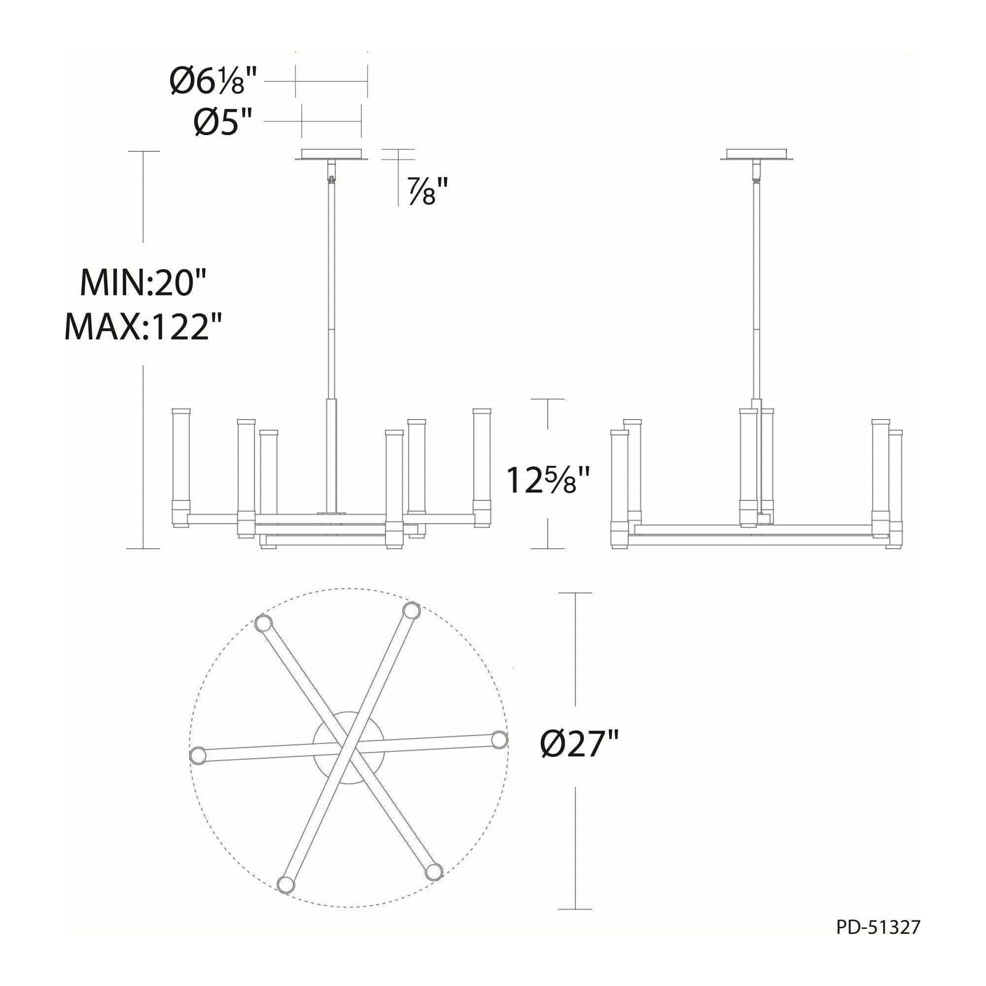dweLED - Jedi 27" LED Chandelier - Lights Canada