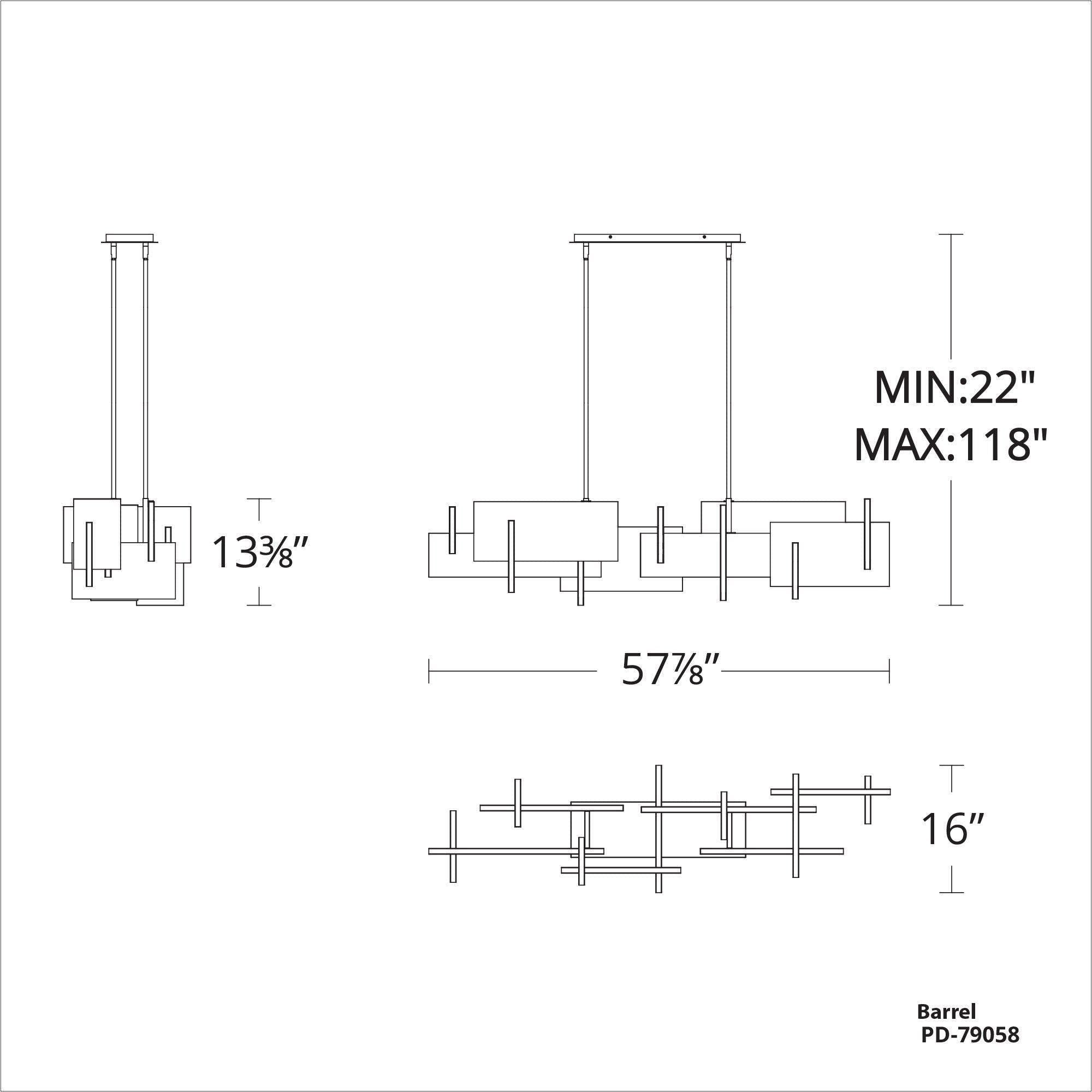 Modern Forms - Amari 58" LED Linear Chandelier - Lights Canada