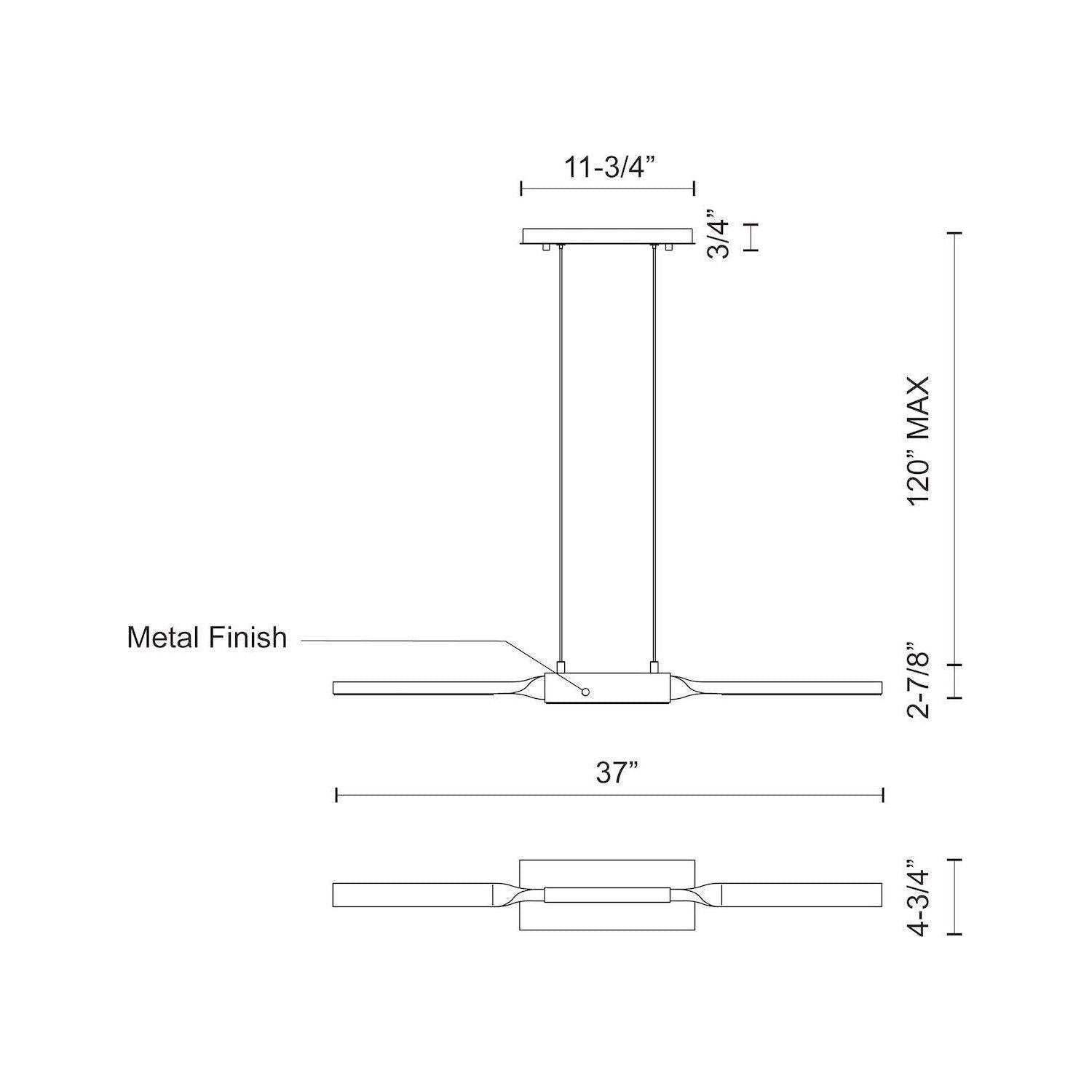 Kuzco - Propeller 37" LED Linear Pendant - Lights Canada