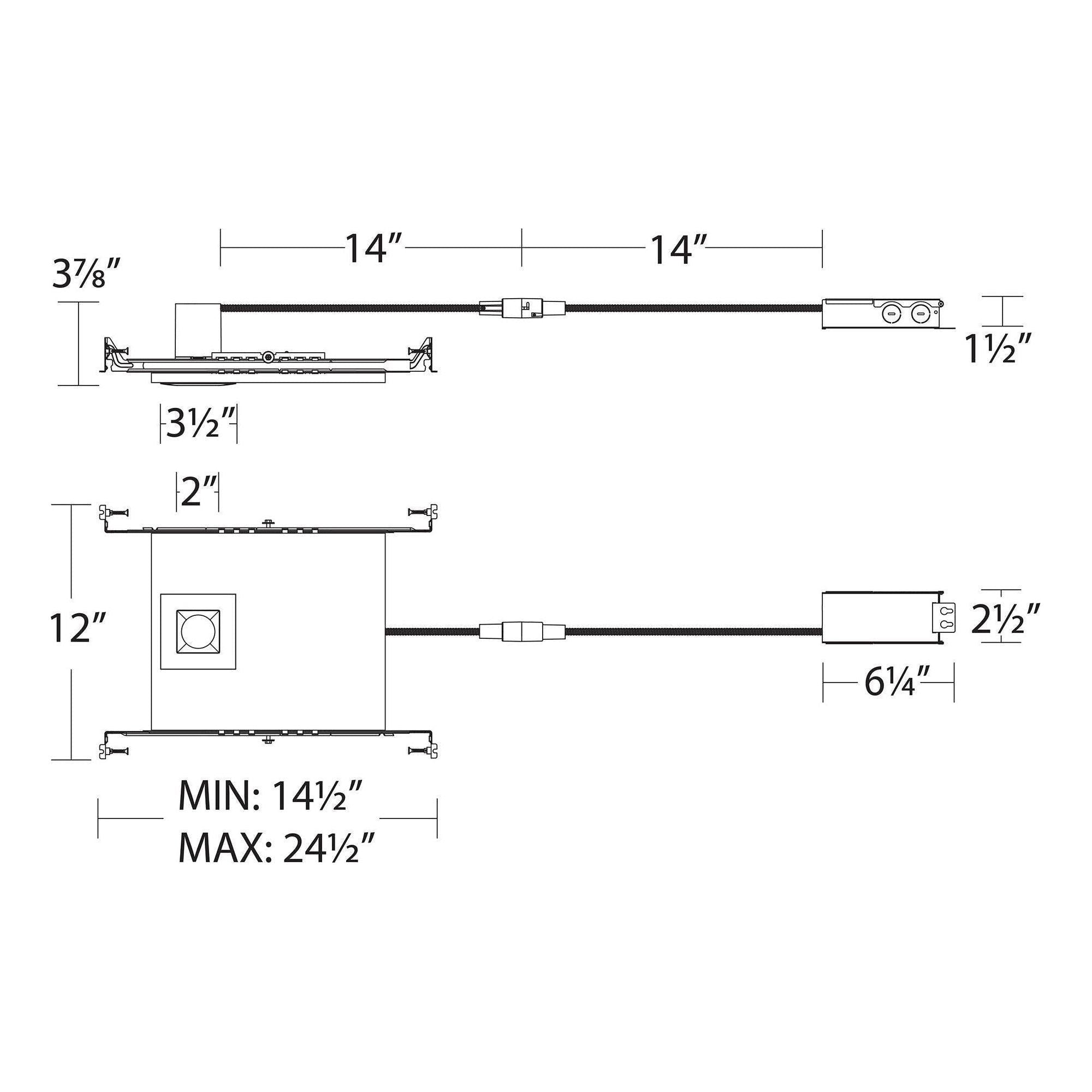 WAC Lighting - Ion LED 2" Square Recessed Light with New Construction Frame-in Kit - Lights Canada