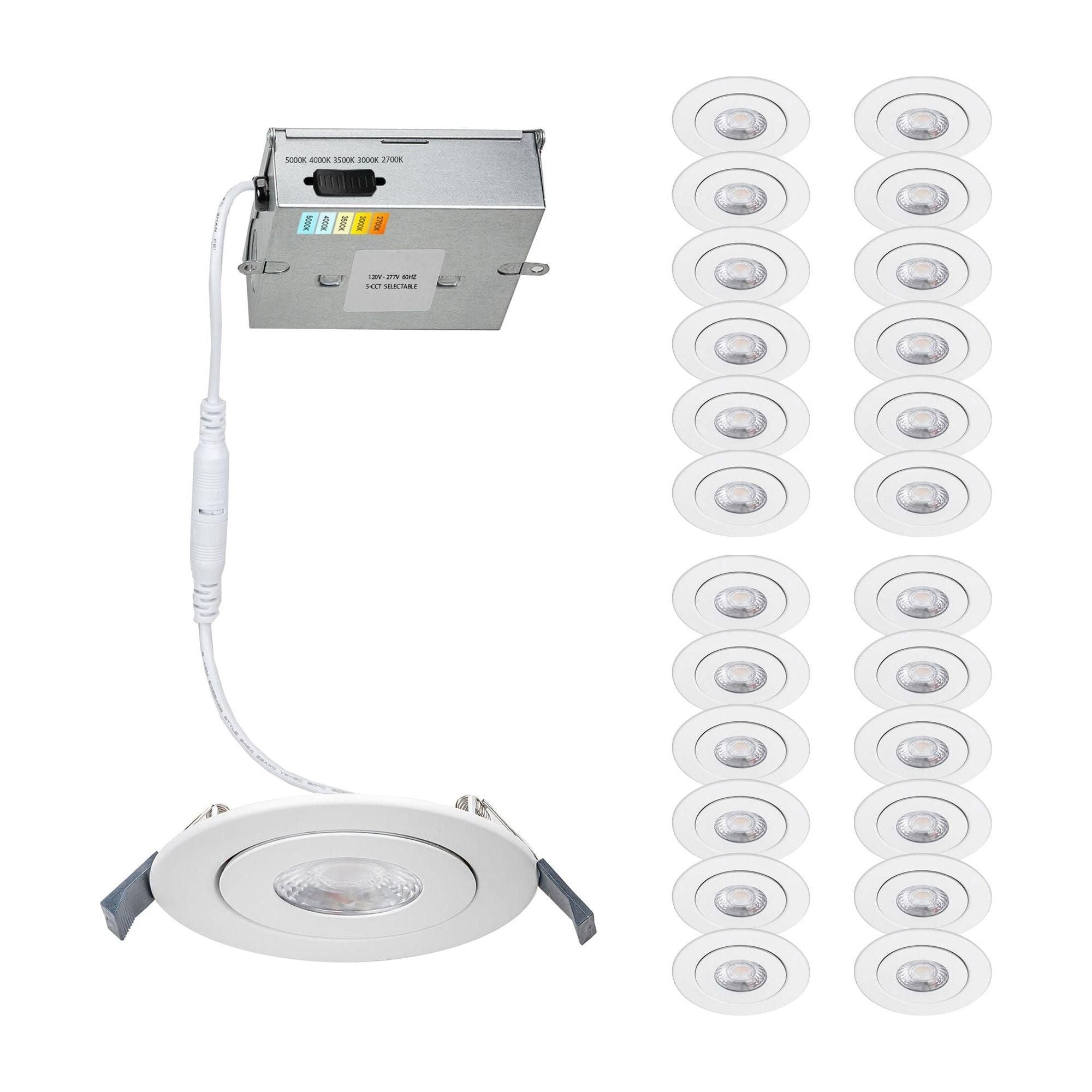 WAC Lighting - Lotos 4" LED Round Adjustable 5-CCT Selectable Recessed Kit (Pack of 24) - Lights Canada