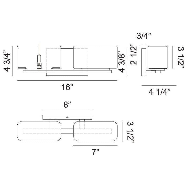 Matteo - Chiclet 2-Light Vanity - Lights Canada