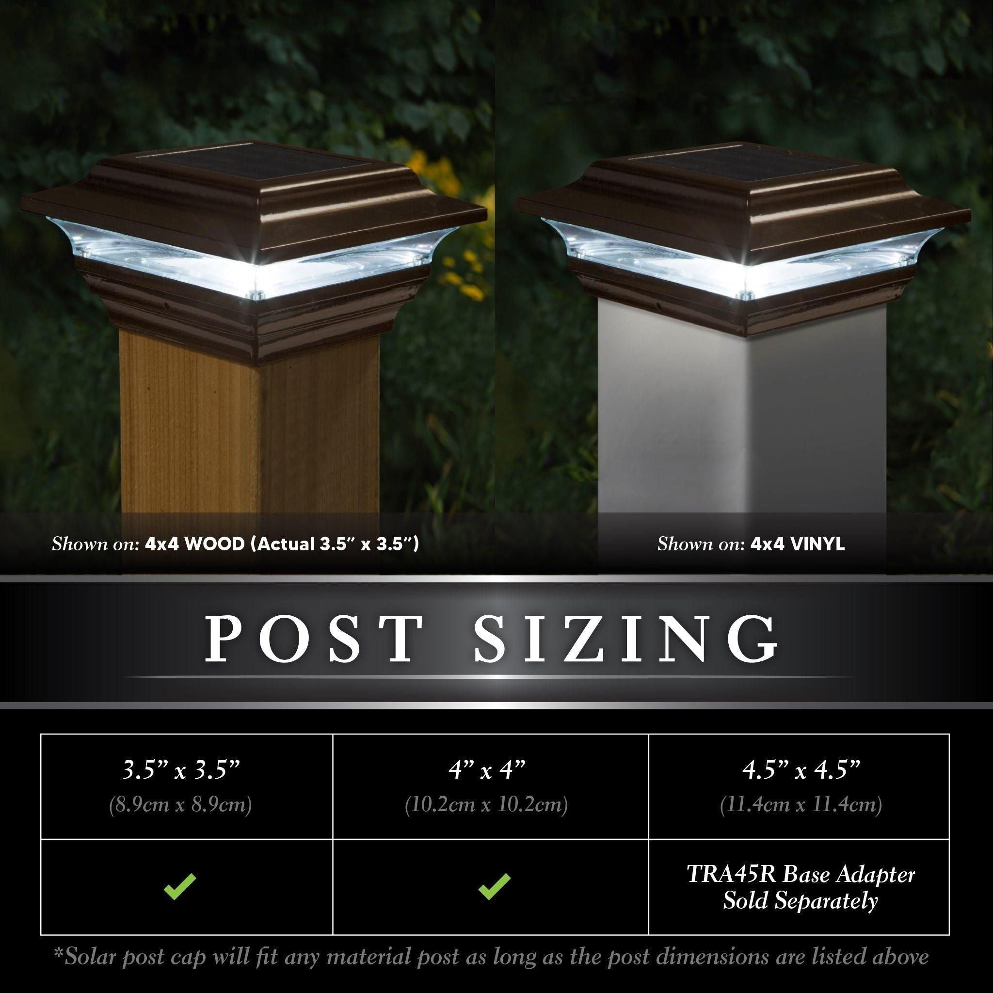 Classy Caps - 4x4 Imperial Solar Post Cap - Lights Canada