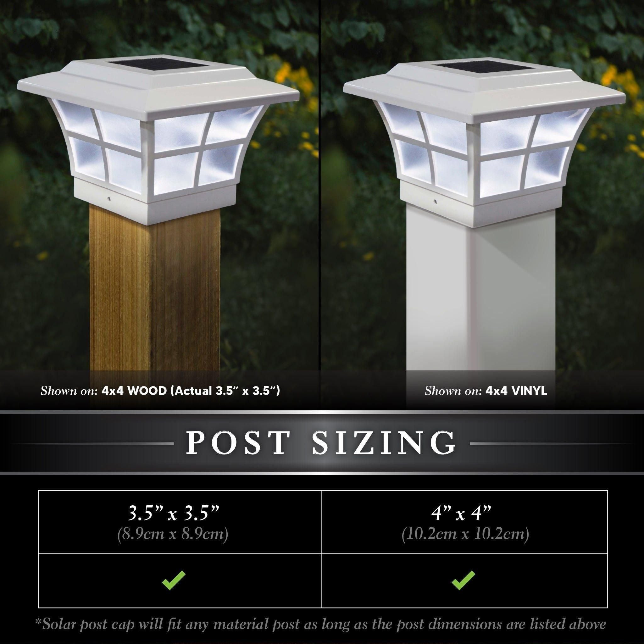 Classy Caps - 4x4 Prestige Solar Post Cap - Lights Canada