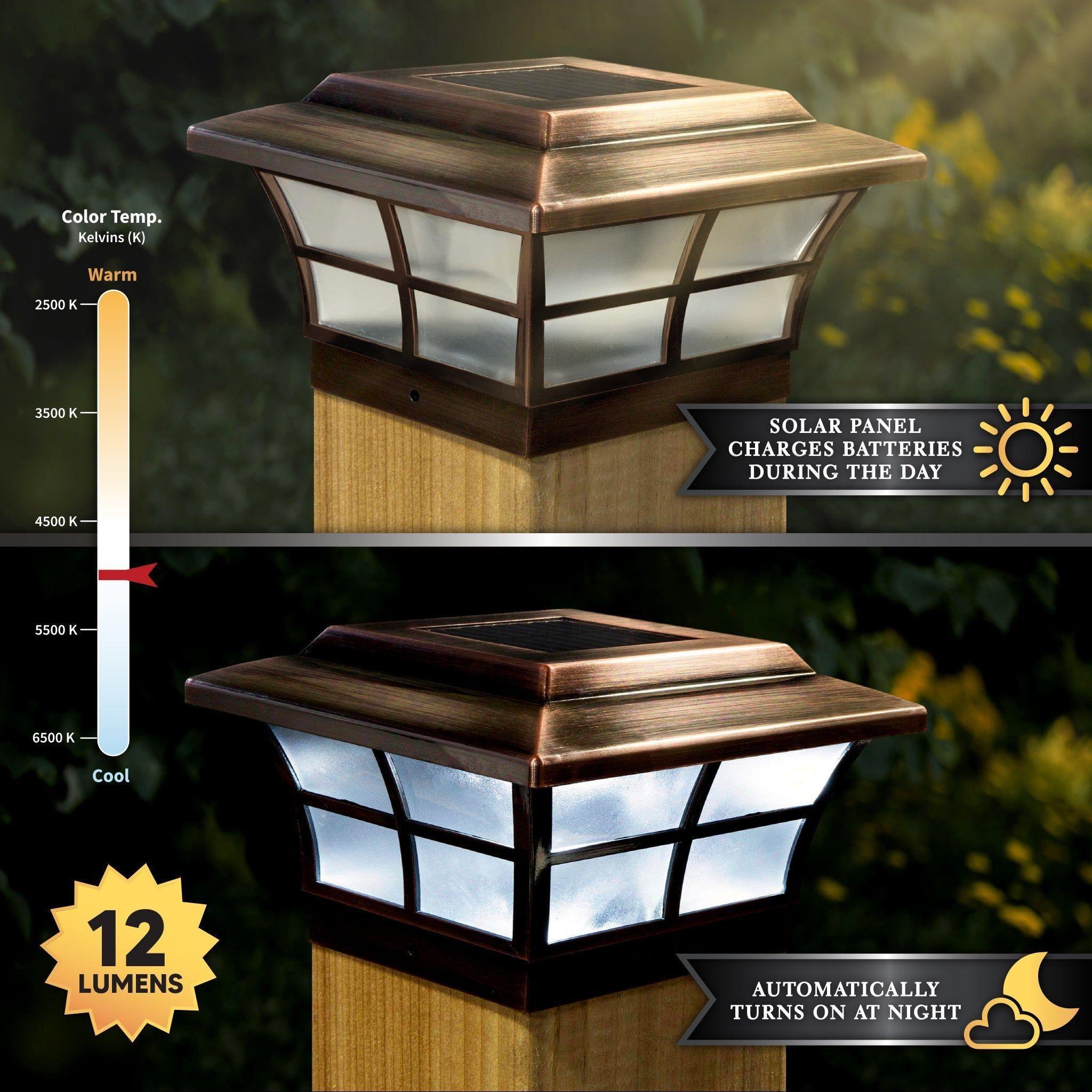 Classy Caps - 6x6 Prestige Solar Post Cap - Lights Canada