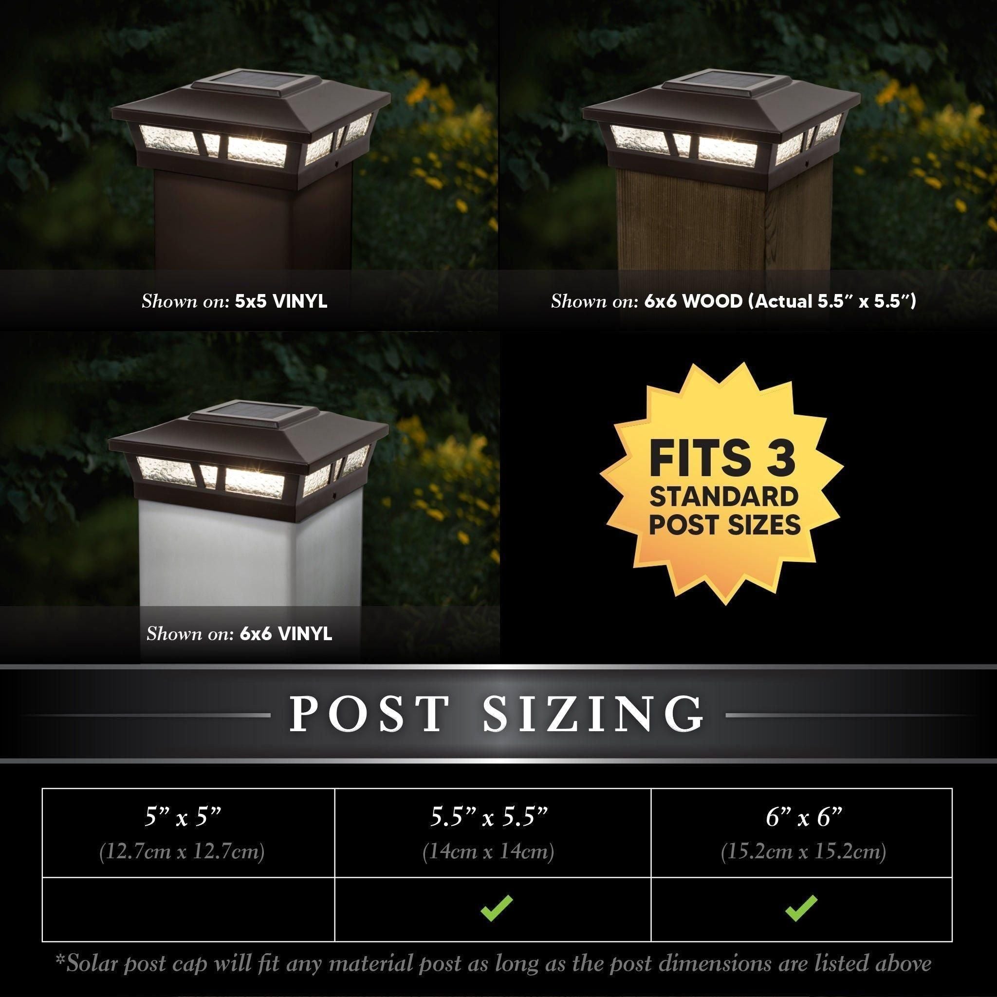 Classy Caps - 6x6 Oxford Solar Post Cap - Lights Canada