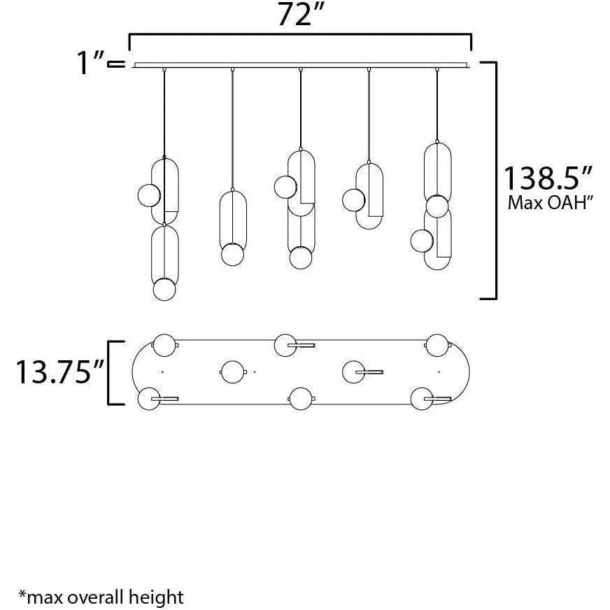 Studio M - Stitched 8-Light Linear Suspension - Lights Canada