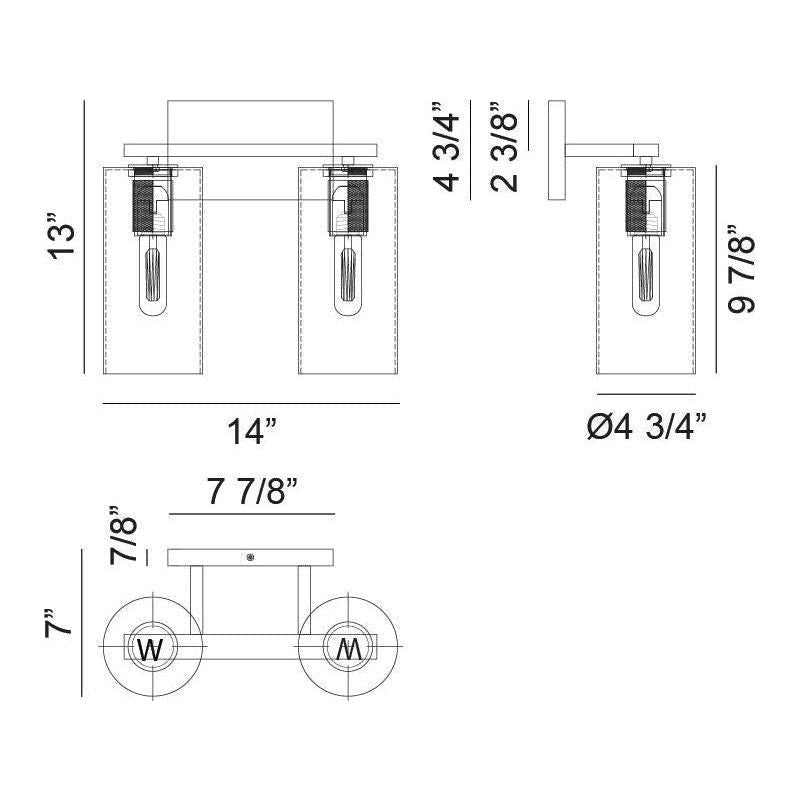 Matteo - Lincoln 2-Light Wall Sconce - Lights Canada