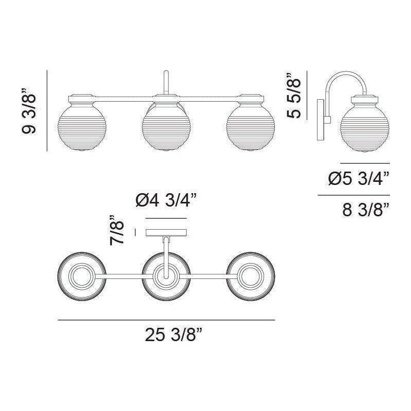 Matteo - Ridge 3-Light Vanity - Lights Canada