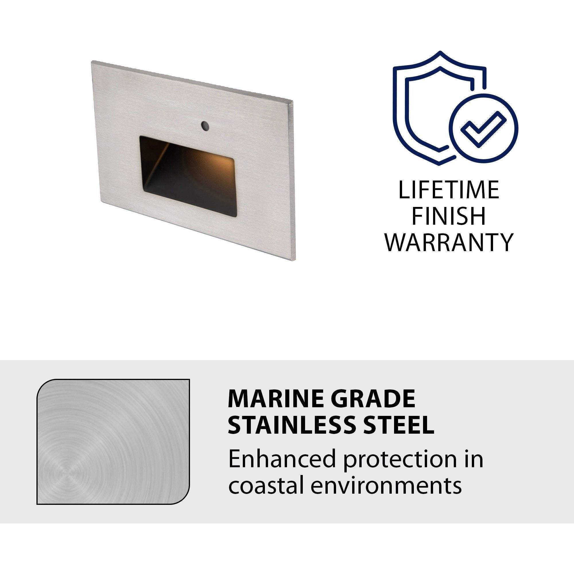 WAC Lighting - LEDme 120V LED Horizontal Indoor/Outdoor Step and Wall Light with Daylight Photocell Sensor - Lights Canada