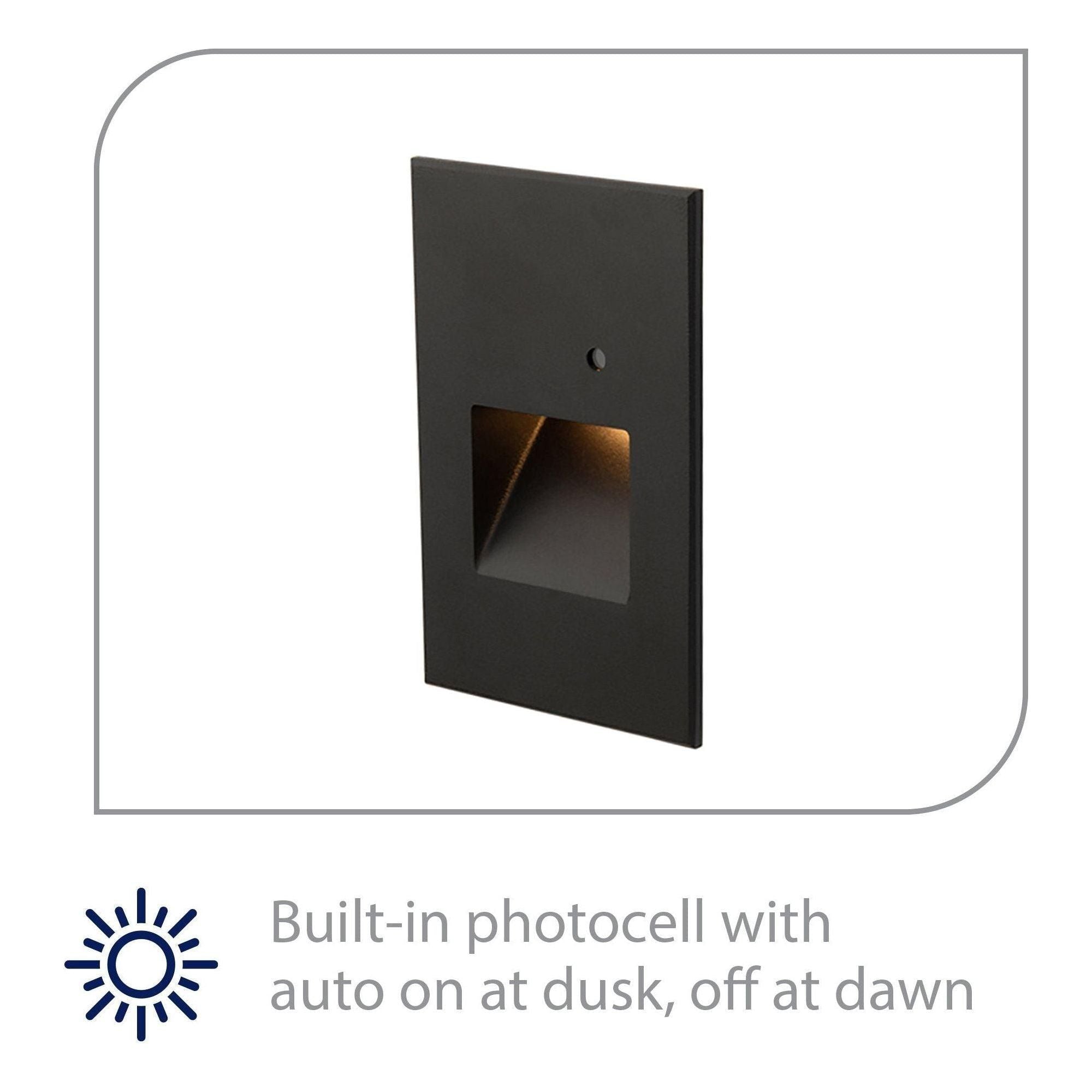 WAC Lighting - LEDme 120V LED Vertical Indoor/Outdoor Step and Wall Light with Daylight Photocell Sensor - Lights Canada