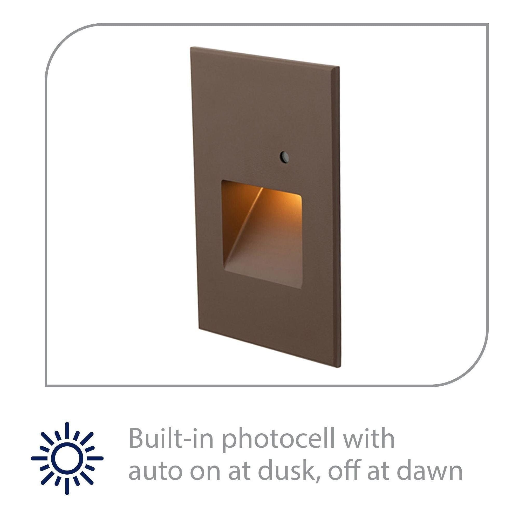 WAC Lighting - LEDme 120V LED Vertical Indoor/Outdoor Step and Wall Light with Daylight Photocell Sensor - Lights Canada