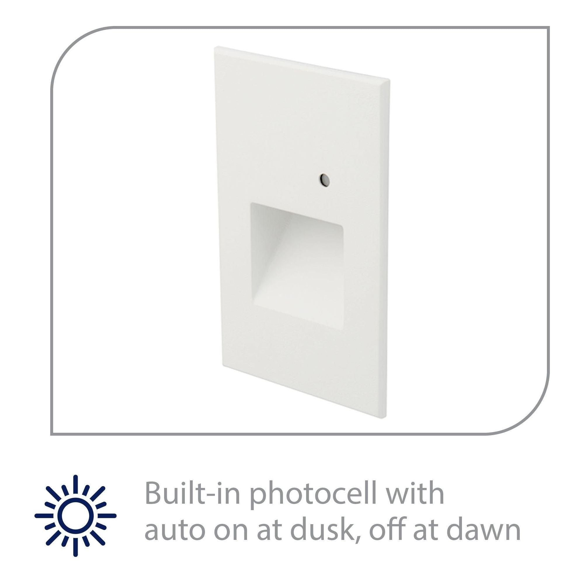WAC Lighting - LEDme 120V LED Vertical Indoor/Outdoor Step and Wall Light with Daylight Photocell Sensor - Lights Canada