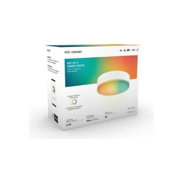 DALS - Smart Rgb-Cct Led Under Cabinet 3 Pack Puck Light Set - Lights Canada