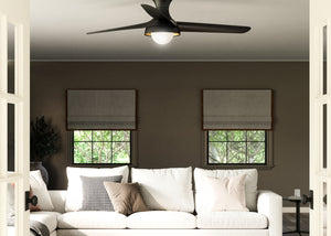 Coronado 60-inch ceiling fan in white, modern design for a sleek living room.