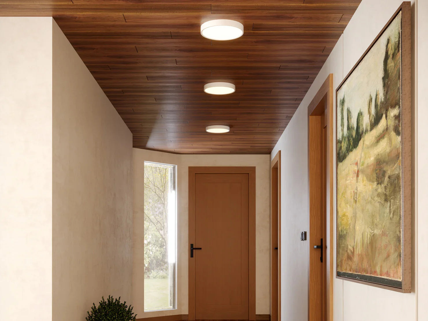 modern hallway flush mount light
