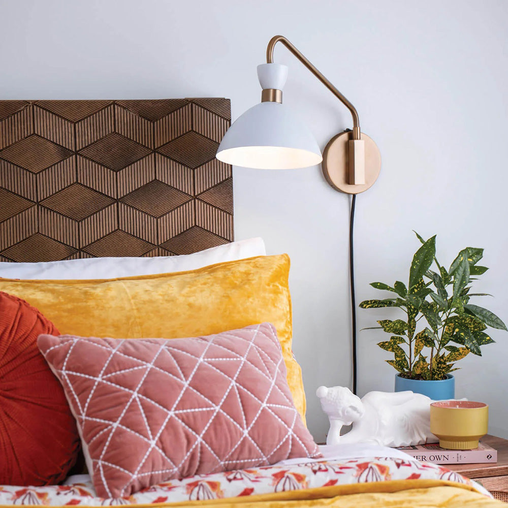 white swing arm reading lamp