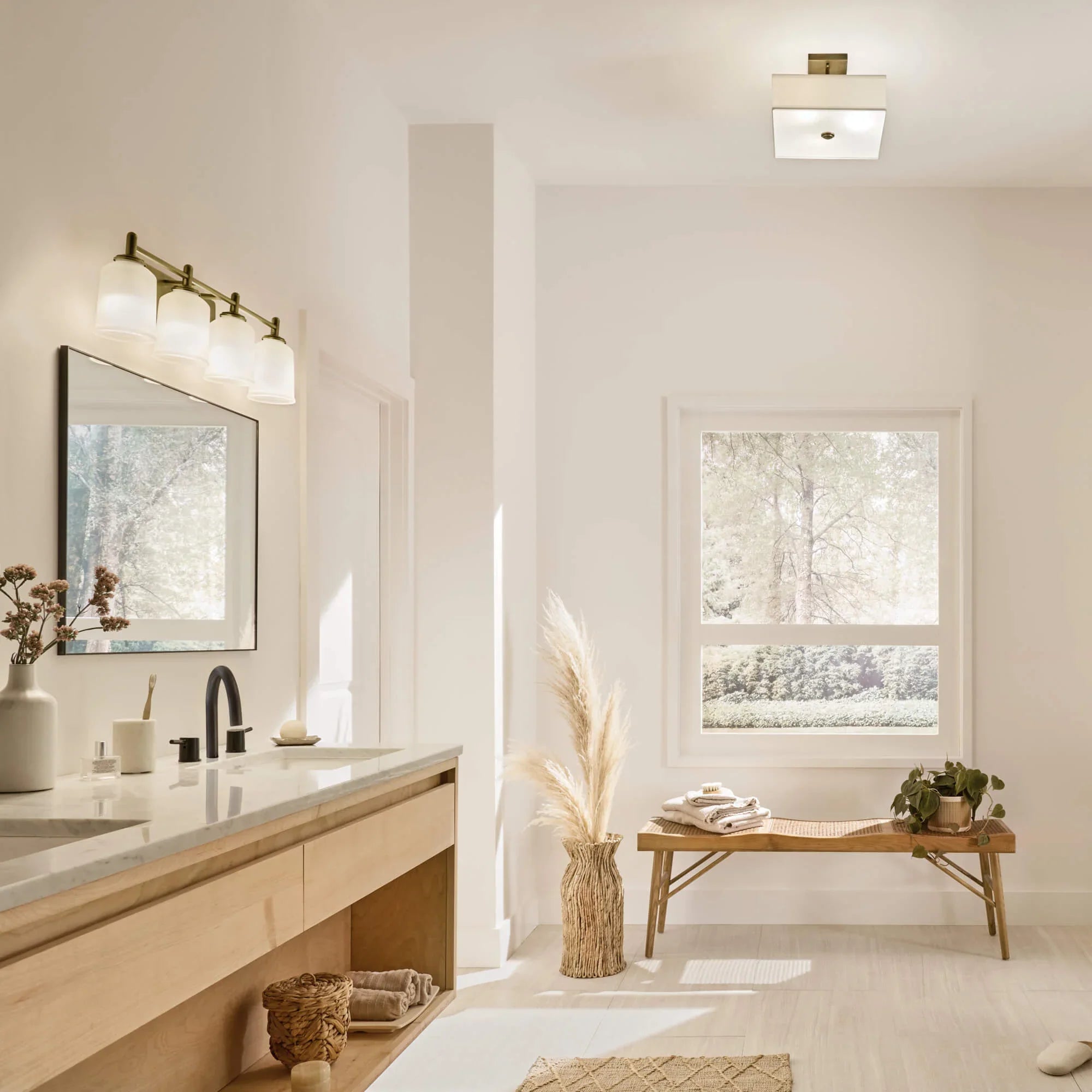 Semi flush mount light