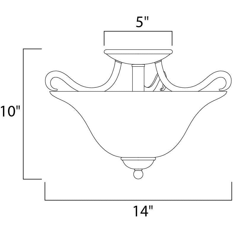 Basix 2-Light Semi Flush Mount