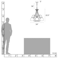 Sweeping Taper 5-Arm Chandelier