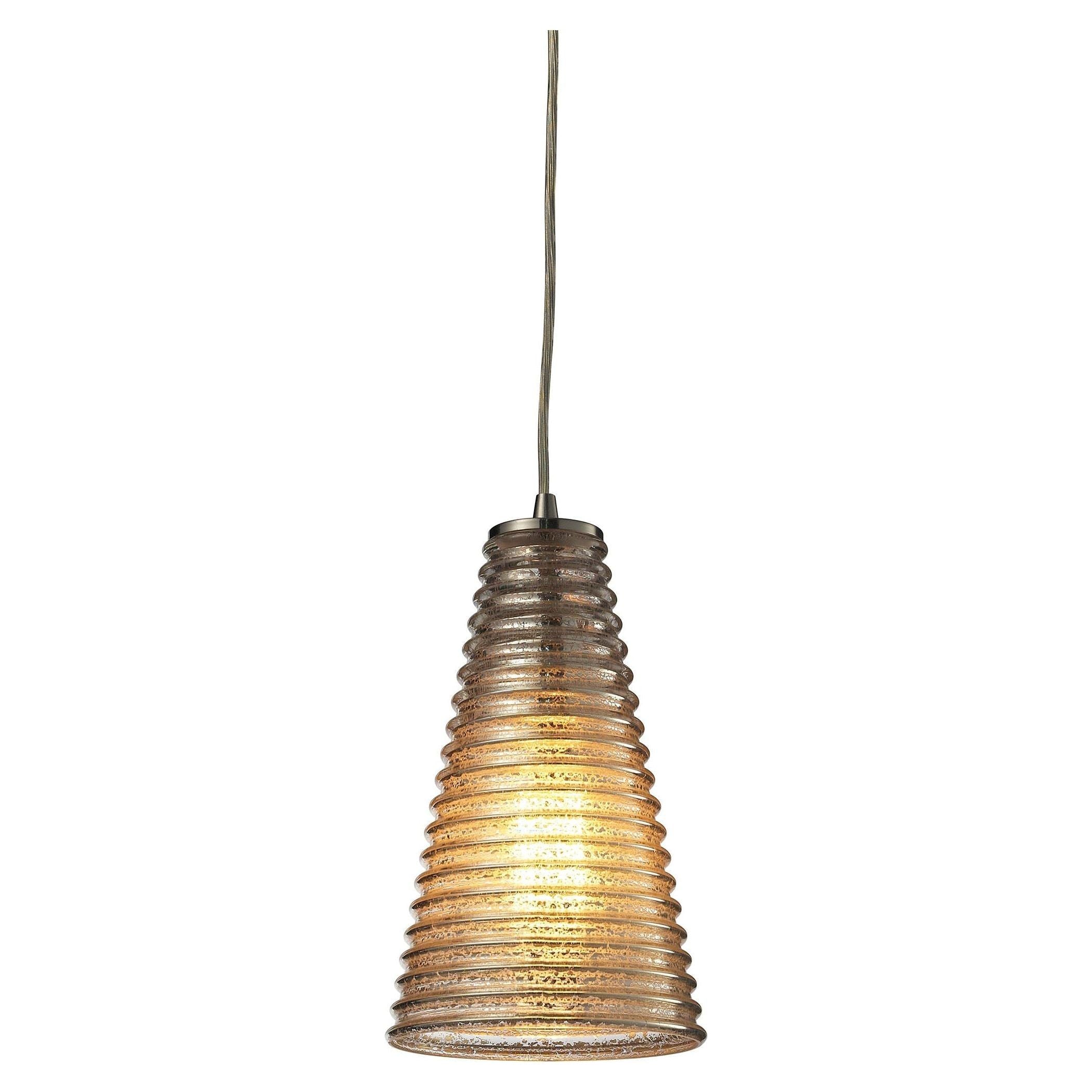 Ribbed Glass 6" Wide 1-Light Mini Pendant