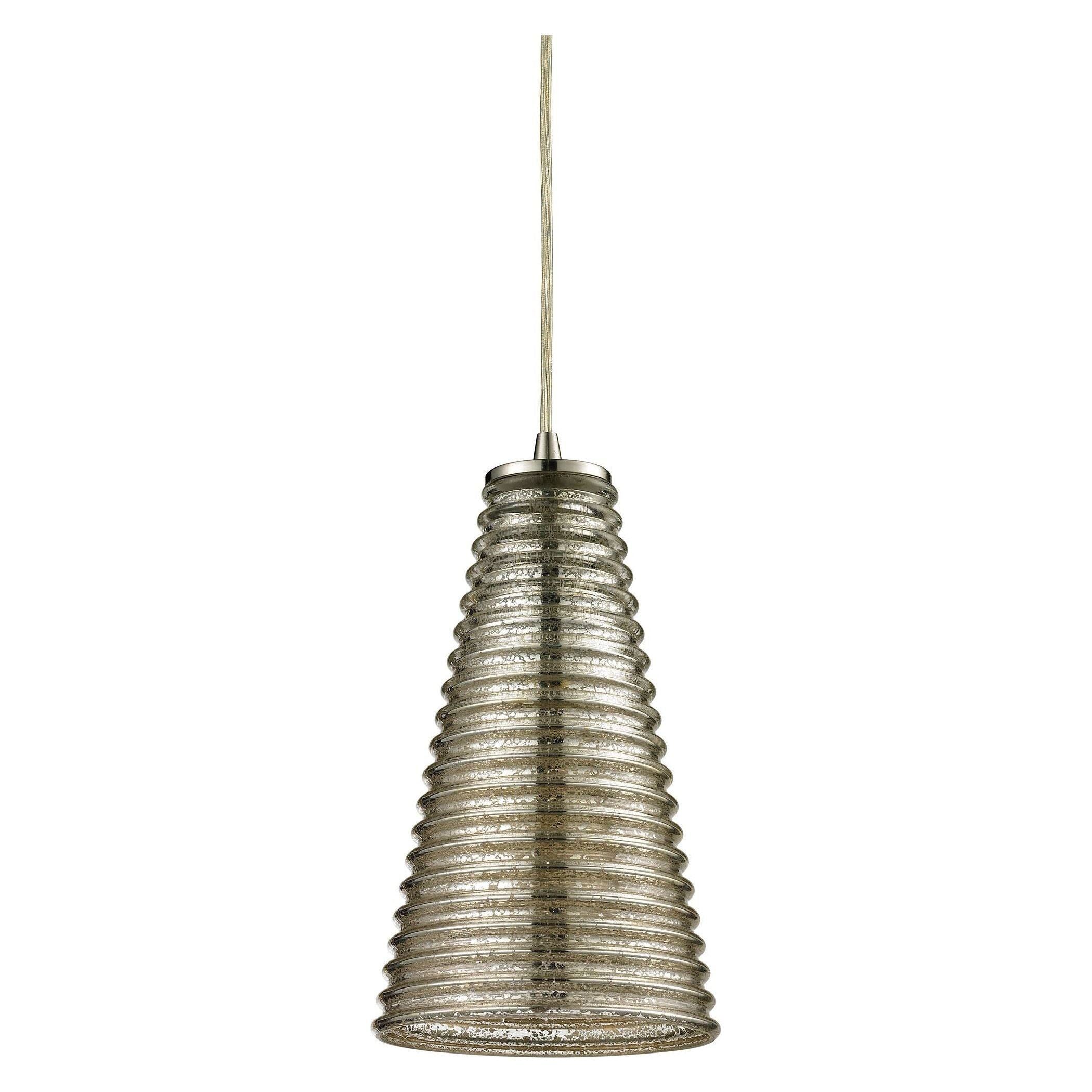 Ribbed Glass 6" Wide 1-Light Mini Pendant