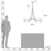 Oval Ribbon 6-Arm Chandelier