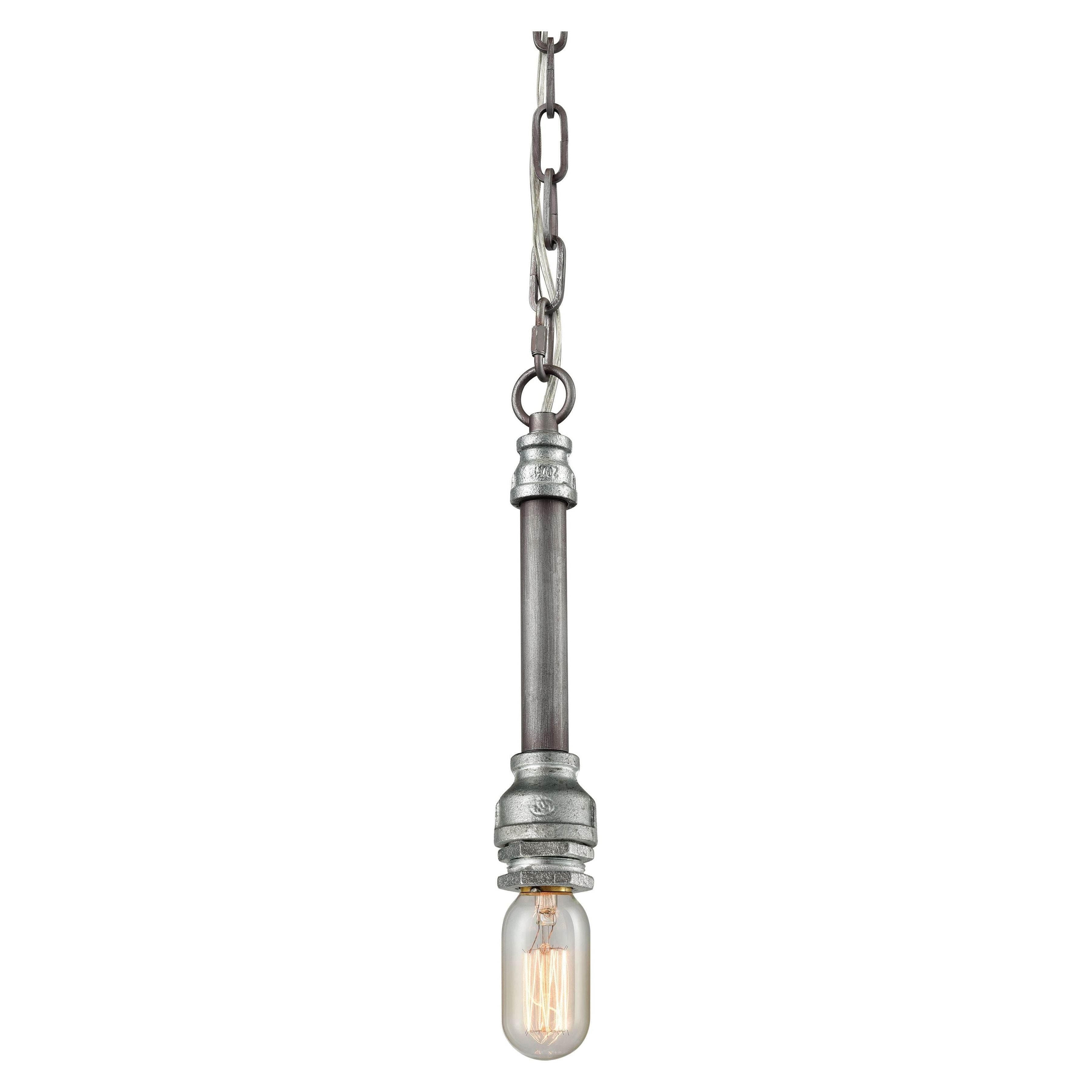 Cast Iron Pipe 2" Wide 1-Light Mini Pendant