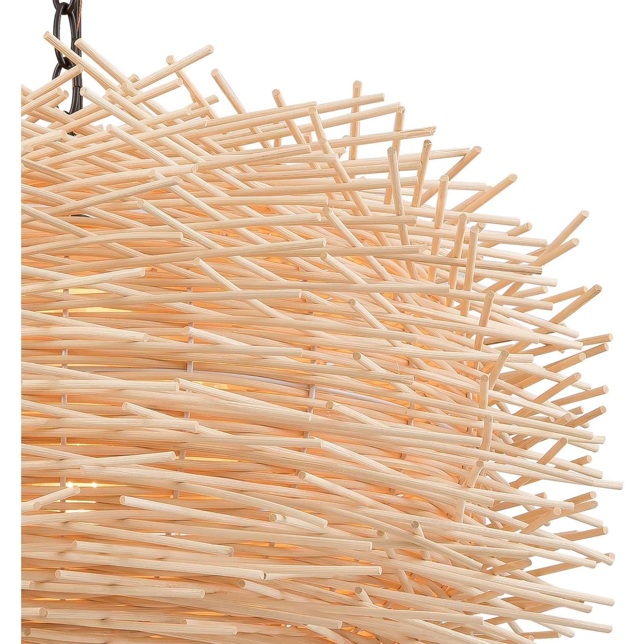 Bamboo Nest 23" Wide 3-Light Chandelier