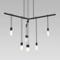 Suspenders 24" 1-Tier Tri-Bar with Etched Chiclet Luminaires