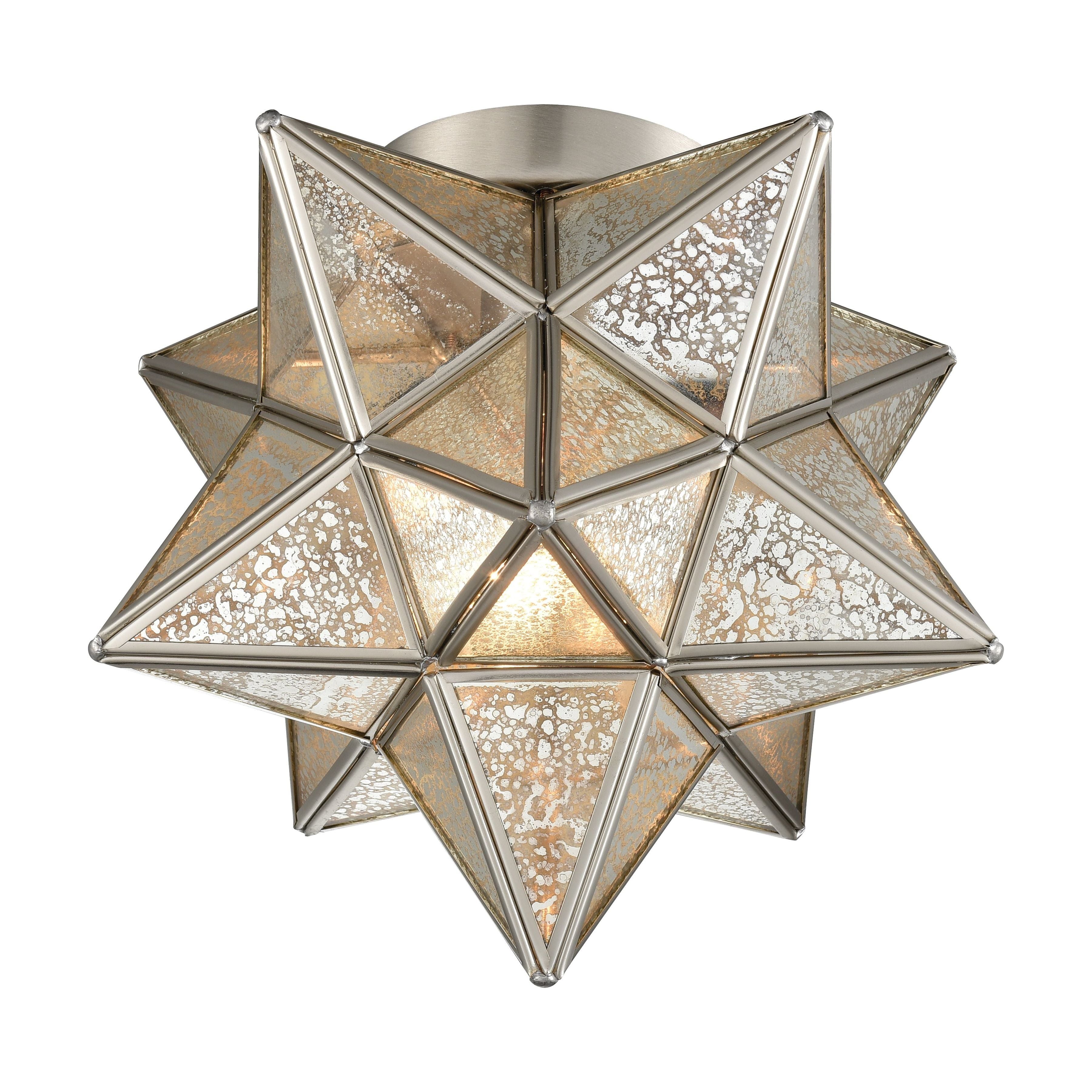 Moravian Star 10" Wide 1-Light Flush Mount