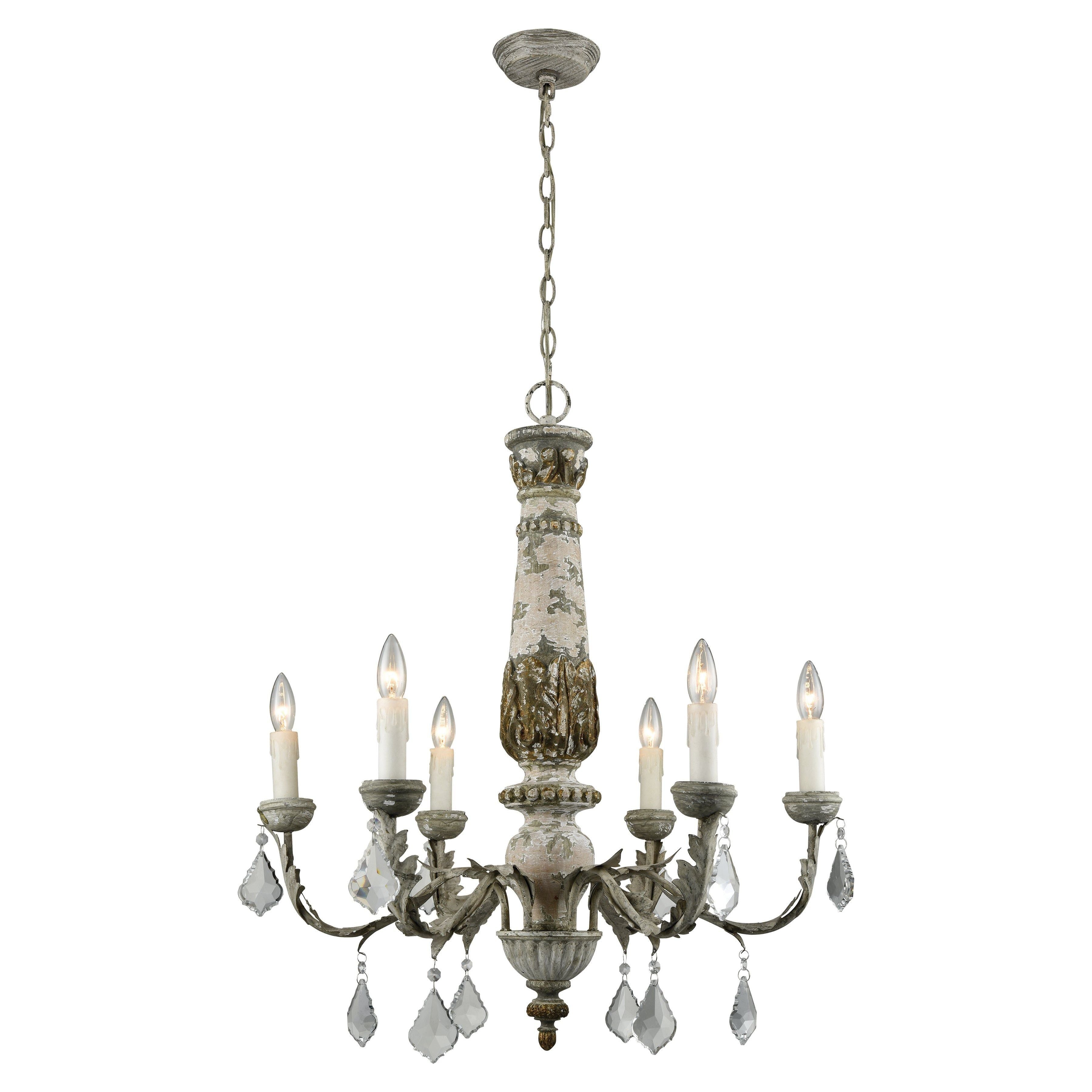 Genevieve 28" Wide 6-Light Chandelier